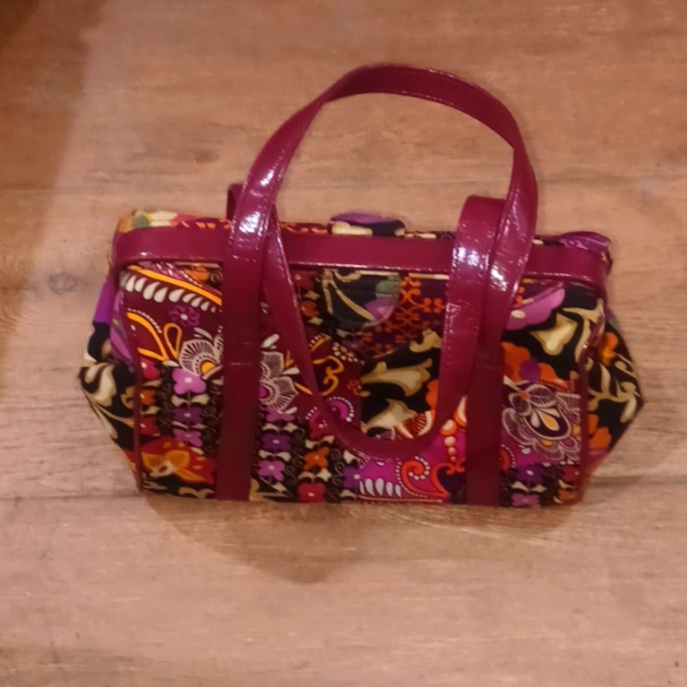 Vera Bradley Suzani Purple Wine Hard Frame Shoulder Bag